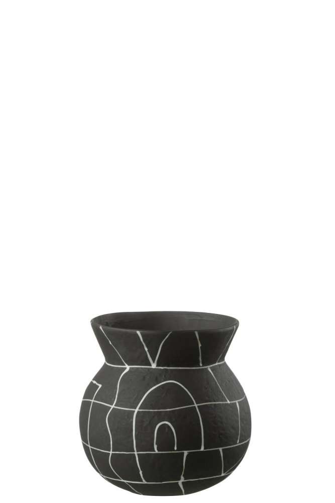 VASE JAPAN CERAMIC BLACK