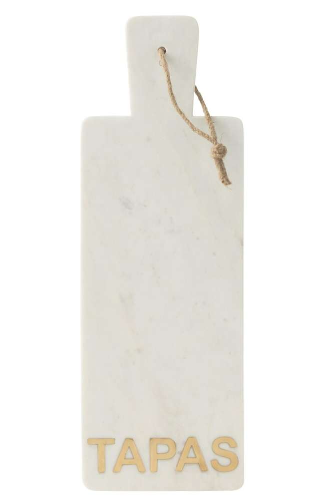 CHEESE BOARD RECTANGLE TAPAS MARBLE WHITE