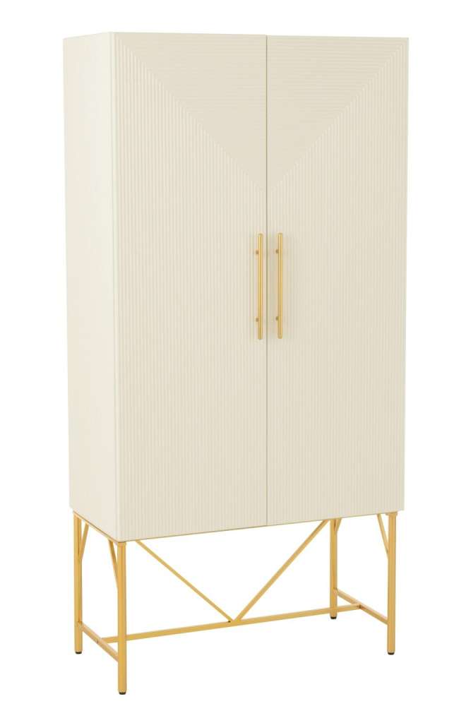 CHEST OF DRAWERS MDF/METAL WHITE/GOLD COLORED