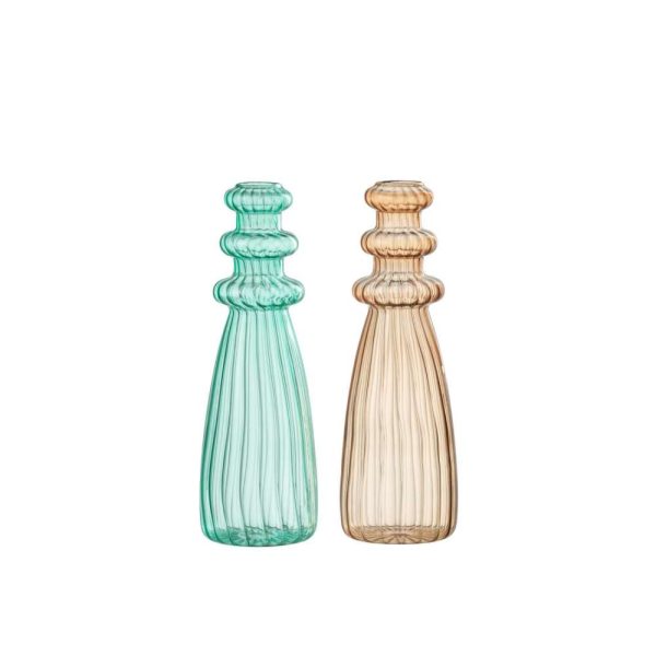 VASE LAGEN GLASS AQUA/BEIGE ASSORTIMENT OF 2