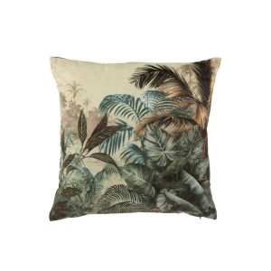 CUSHION JUNGLE PATTERN VELVET MIX