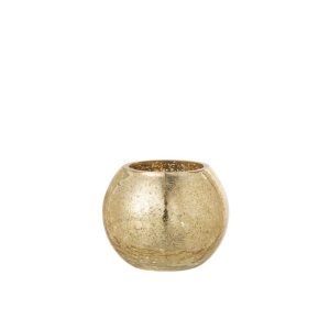 HURRICANE LIGHT BALL CRAQUELURE GLASS PEARL EFFECT GOLD SMALL