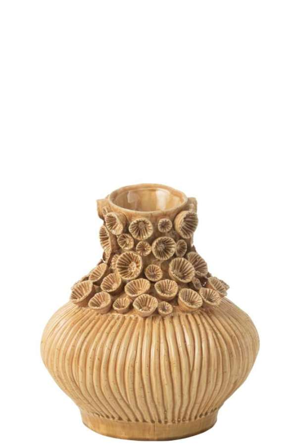 VASE GOURD CORAL CLAY OCHRE