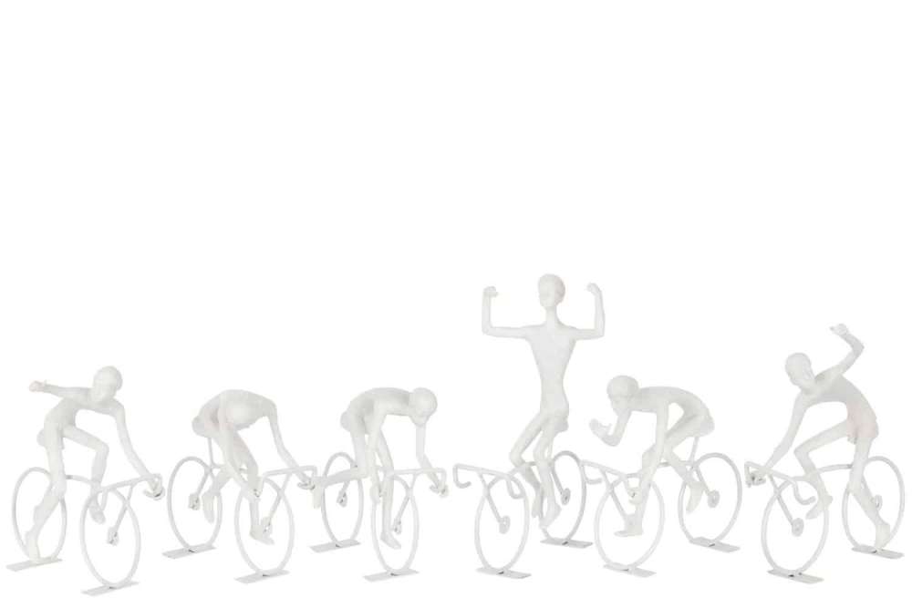 CYCLISTS POLY WHITE LARGE ASSORTMENT OF 6