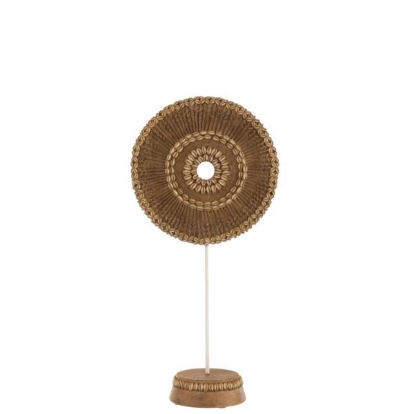 CIRCLE ON FOOT POLY WHITE/BROWN SMALL