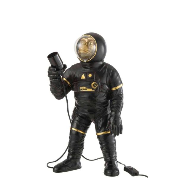 TABLE LAMP ASTRONAUT POLY BLACK/GOLD