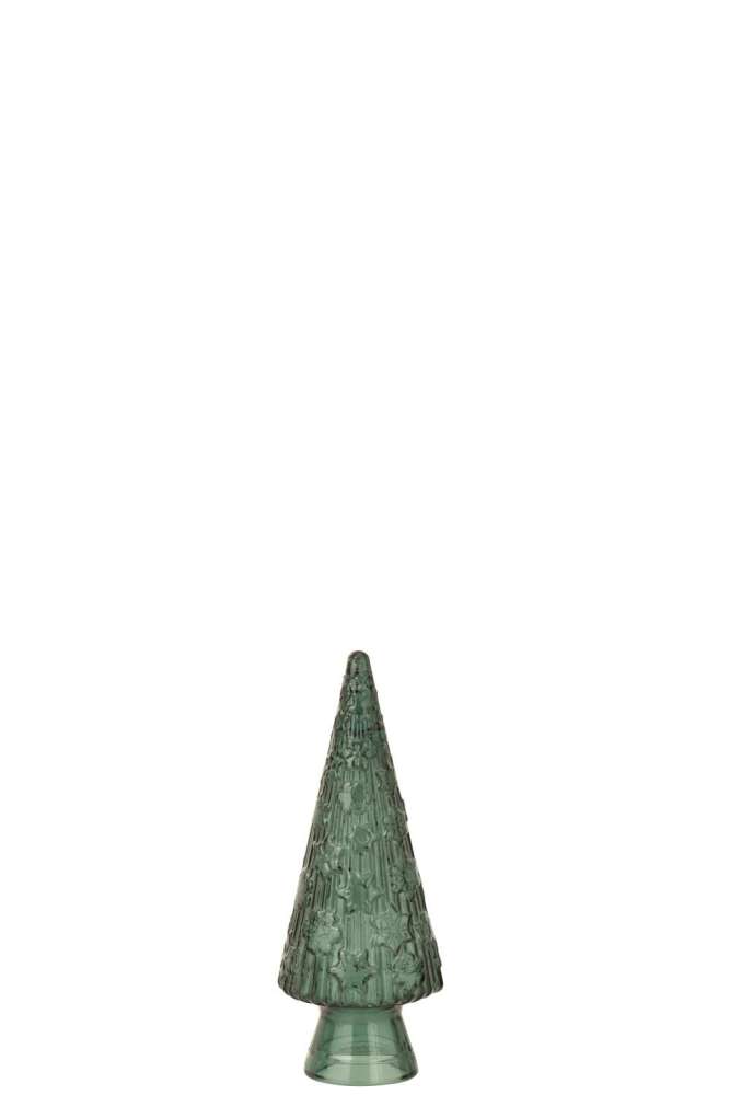 CHRISTMAS TREE CONE GLASS DARK GREEN SMALL