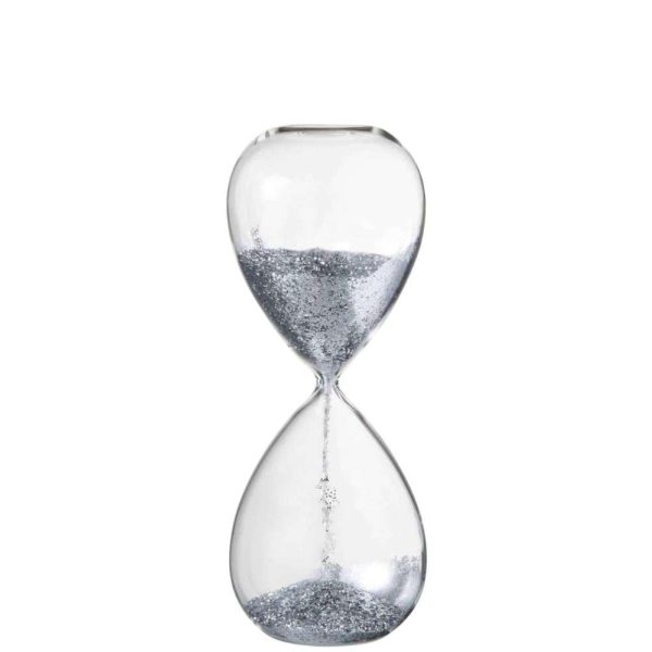 HOURGLASS PEARLS GLASS SILVER LARGE