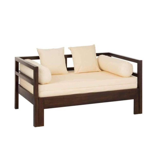 SOFA/BED CONIE MATTRESS+4CUSHIONS MANGO WOOD DARK BROWN