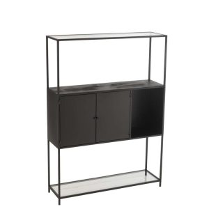 SHELF RECTANGLE METAL/GLASS BLACK
