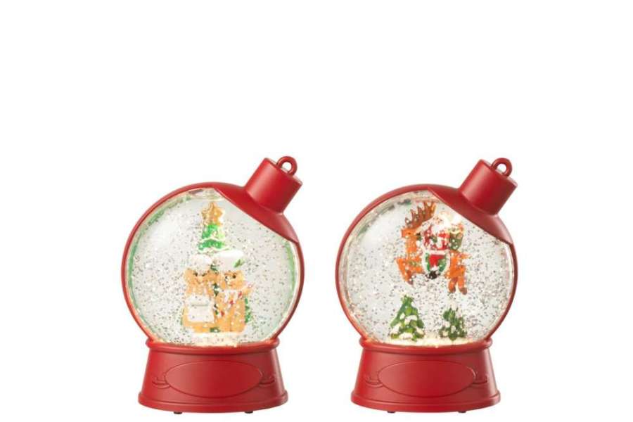 HANGER WATER GLOBE GINGERMAN  +  SANTA CLAUS PLASTIC CHRISTMAS RED ASSORTMENT OF 2