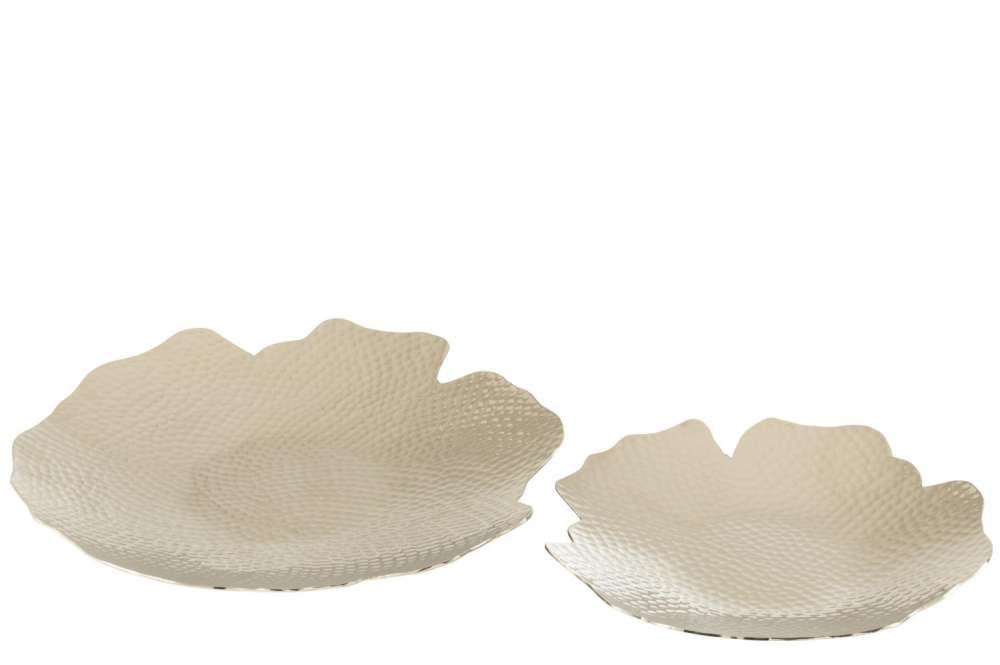 SET OF TWO PLATES ALUMINIUM SILVER