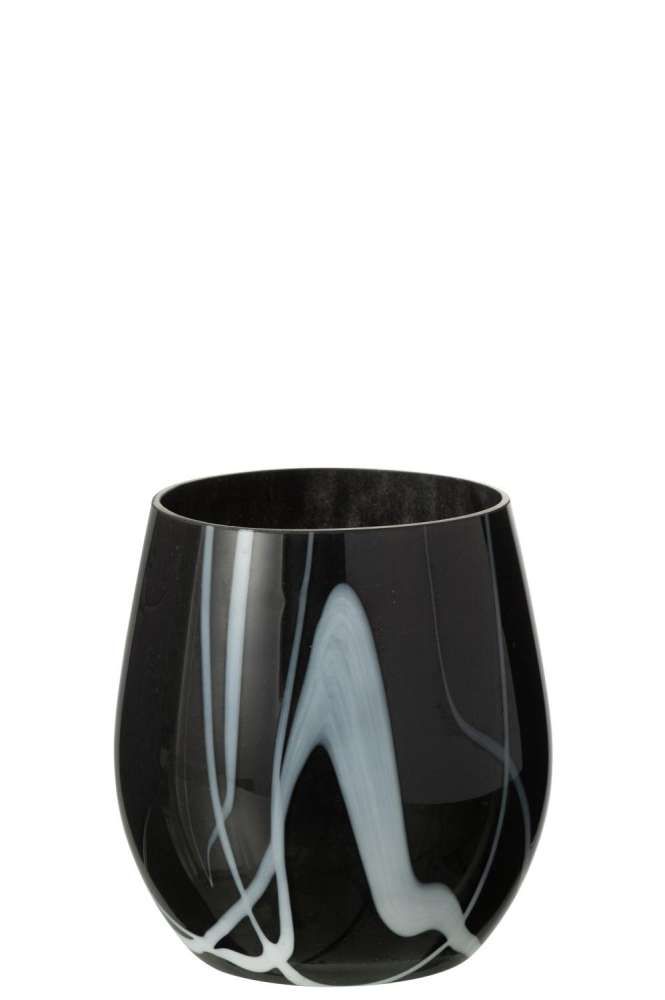 HURRICANE SMOKE EFFECT GLASS BLACK/WHITE