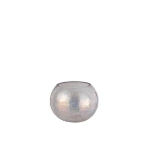 HURRICANE LIGHT BALL CRAQUELURE GLASS PEARL EFFECT PURPLE MEDIUM