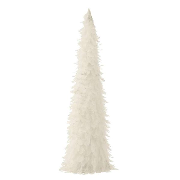 CONE DECO+GLITTERS FEATHERS WHITE