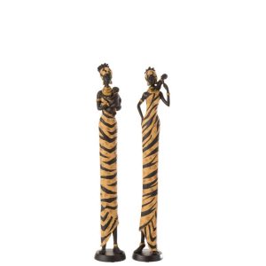 AFRICAN WOMAN ZEBRA POLY BLACK/BROWN LARGE ASSORTMENT OF 2
