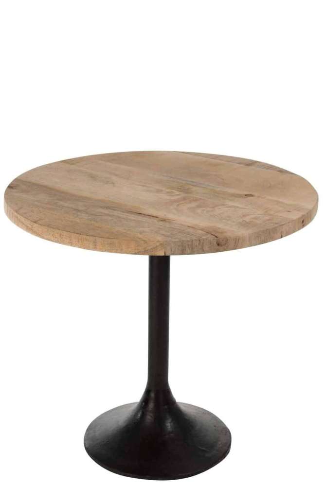 TABLE BAR ROUND WOOD/METAL NATURAL/BLACK