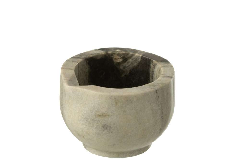 MORTAR  +  PESTLE MARBLE BLACK/LIGHT GREY