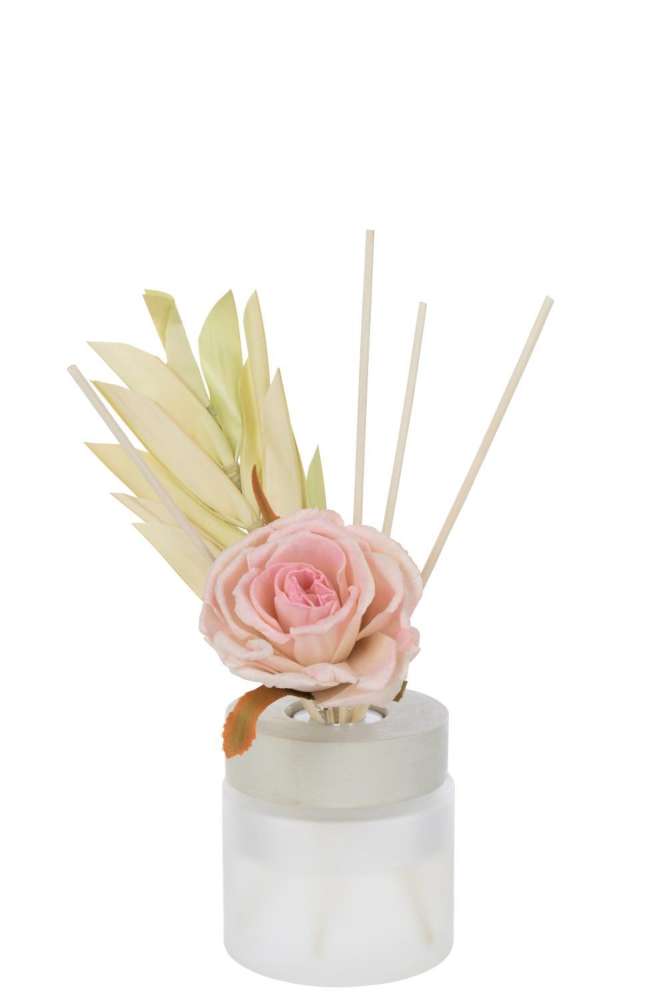 SCENTED OIL+FLOWER GLASS PINK