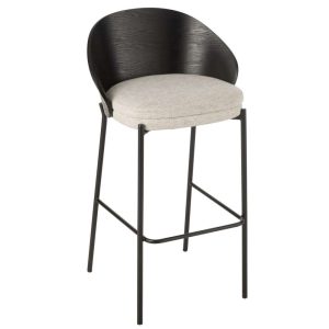 BAR CHAIR LONE PLY WOOD/METAL BLACK/GREY