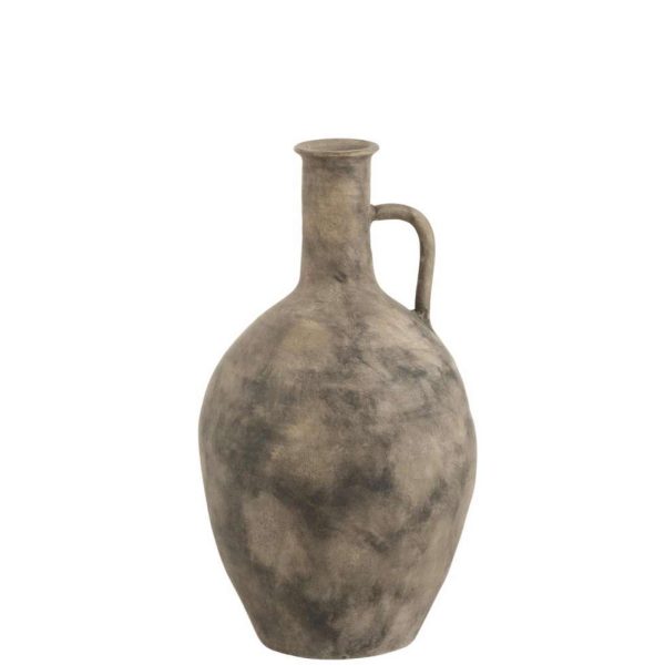 VASE SPOTTED HANDLE CERAMIC BR/GRY SMALL