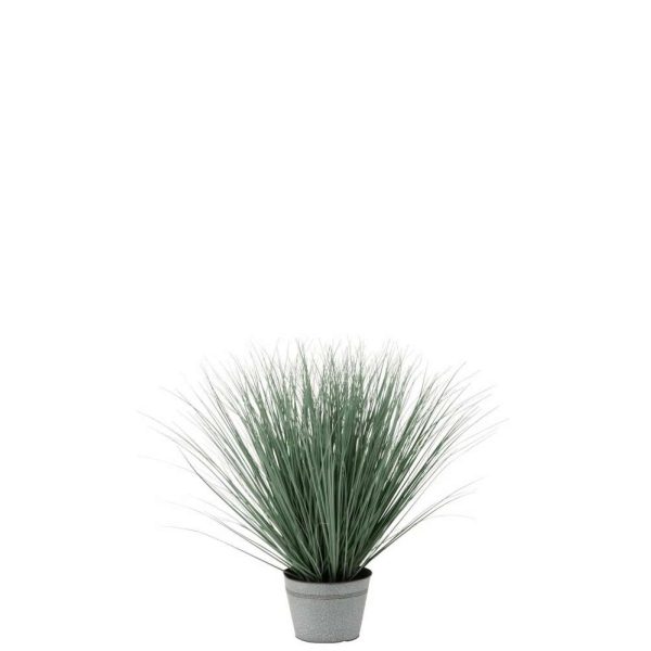 GRASSES IN POT METAL PLASTIC BLUE/GREEN LARGE