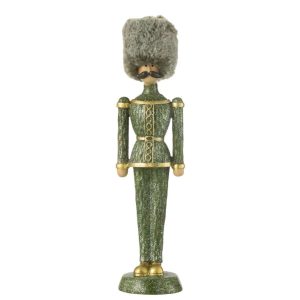 NUTCRACKER FUR HAT GLITTER RESIN GREEN LARGE