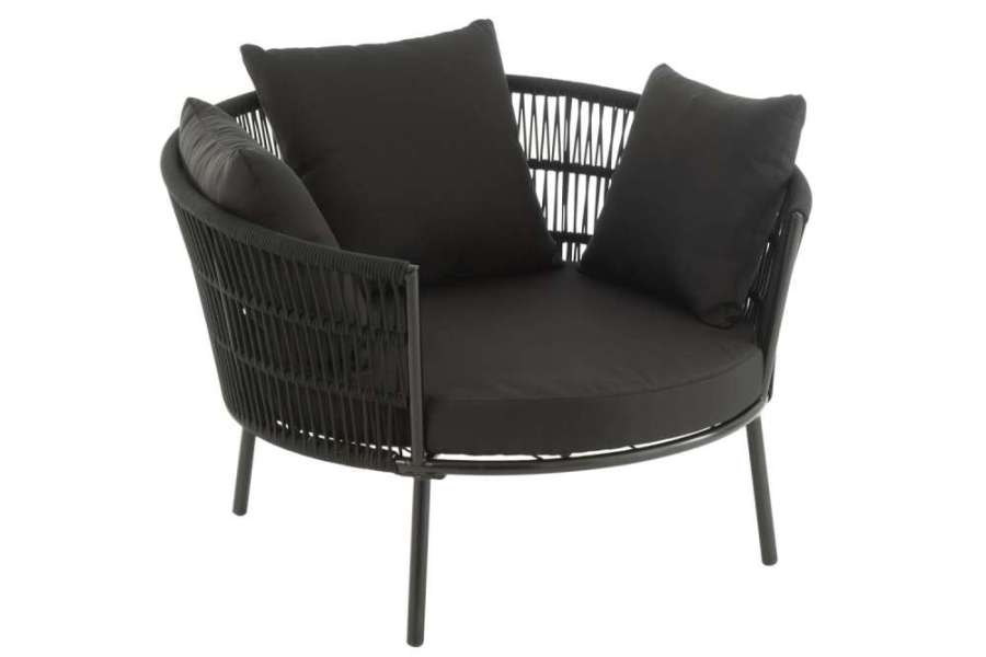 CHAIR JOA STEEL/RATTAN BLACK