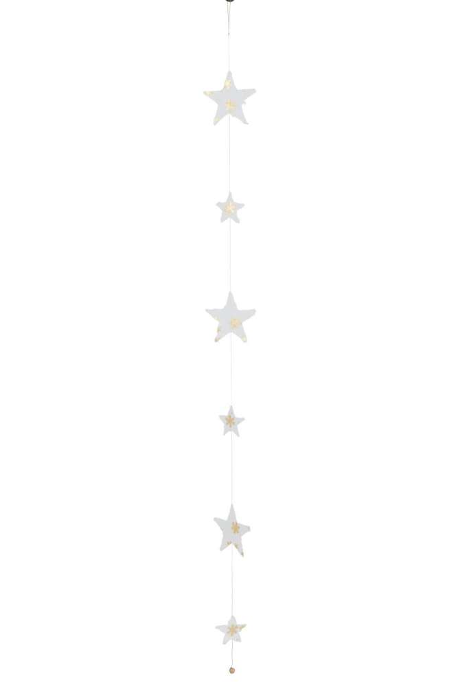 HANGER STARS COTTON MACHE WHITE WITH GOLD