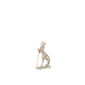 CAT ON SCOOTER POLY GREY