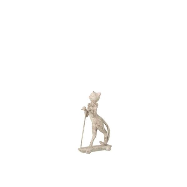 CAT ON SCOOTER POLY GREY