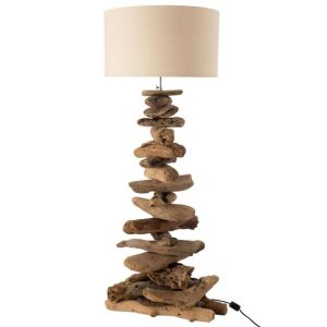 LAMP+SHADE DRIFTWOOD NATURAL/WHITE MEDIUM
