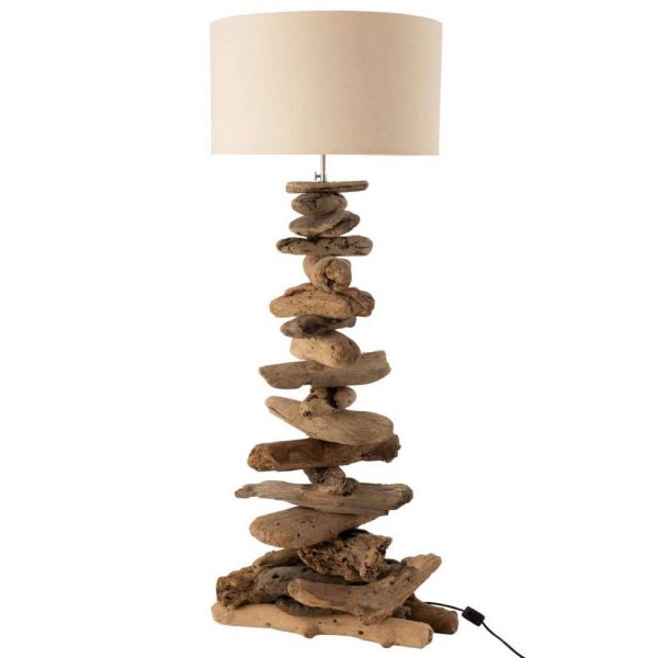 LAMP+SHADE DRIFTWOOD NATURAL/WHITE MEDIUM