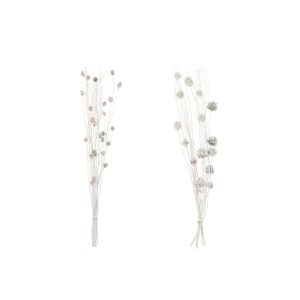 BRANCH PINE CONE DRY FLOWER WHITE ASSORTMENT OF 2