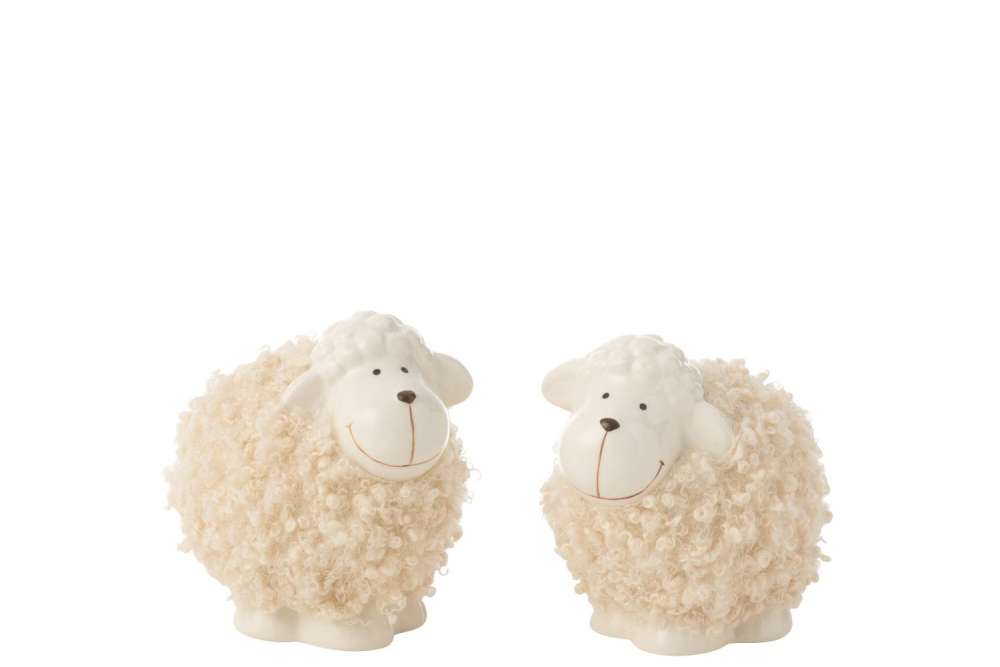 SHEEP PORCELAIN WHITE MEDIUM ASSORTMENT OF 2