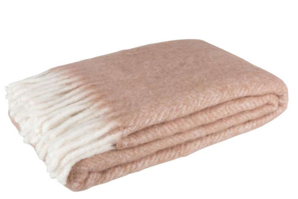 PLAID ALPHA ACRYLIC/WOOL PINK/WHITE