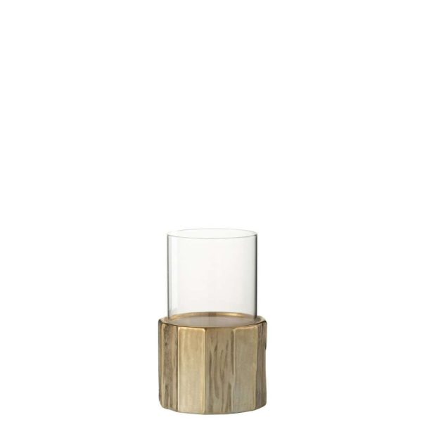 CANDLEHOLDER ARY CLAY GOLD SMALL
