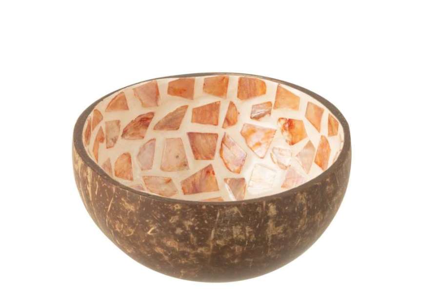 BOWL COCONUT MOSAIC COCONUT + SHELL BROWN