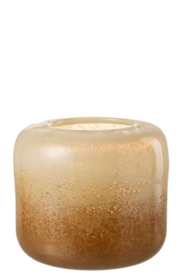 VASE OPI GLASS BROWN/BEIGE LARGE