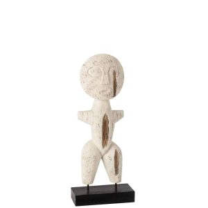 FIGURE PRIMITIVE ALABASIA WOOD WHITE SMALL