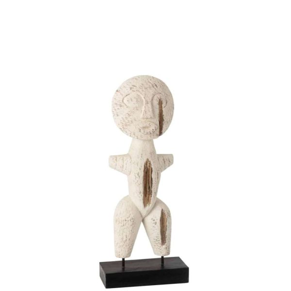 FIGURE PRIMITIVE ALABASIA WOOD WHITE SMALL