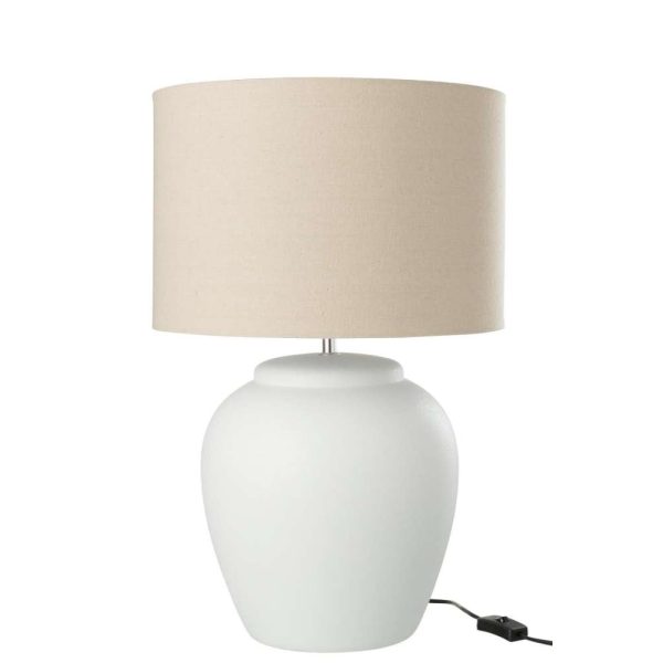 LAMP MELI + SHADE CERAMIC LINEN WHITE LARGE