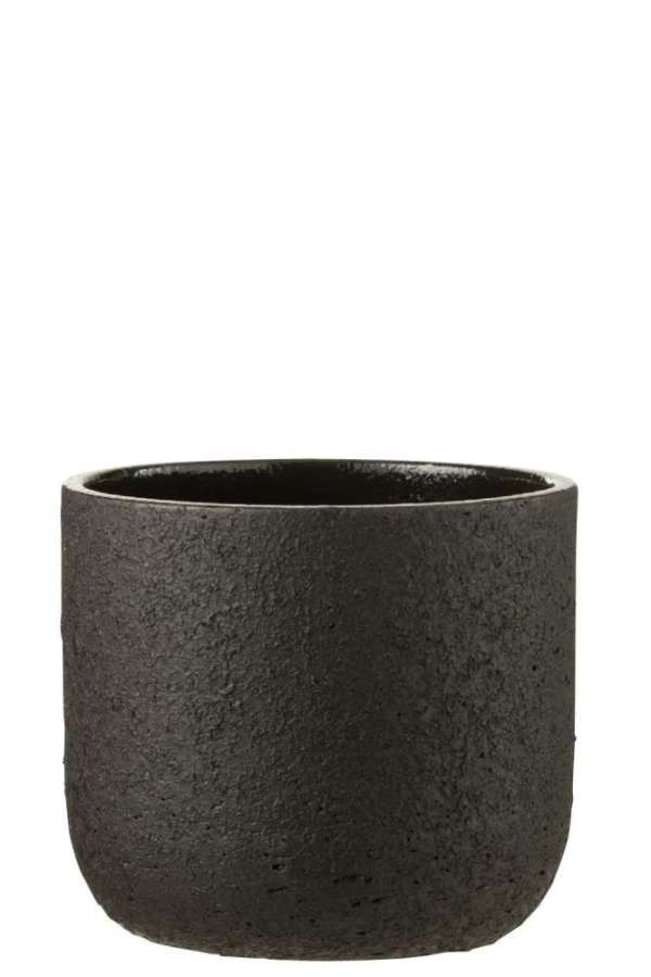 FLOWERPOT ROUGH CERAMIC BLACK X-LARGE