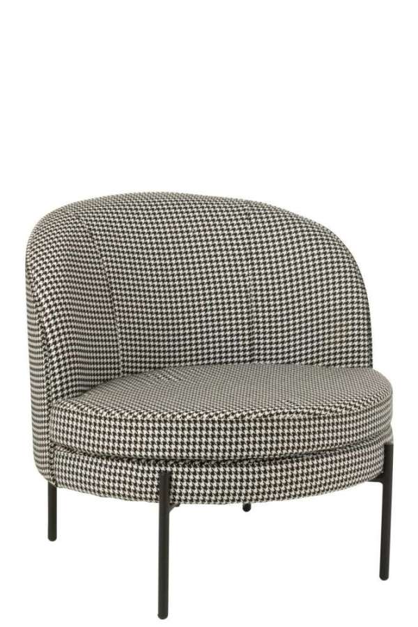 ARMCHAIR PIED-DE-POULE IRON BLACK/WHITE