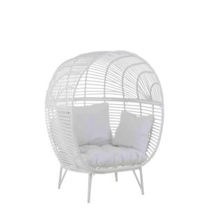 LOUNGE CHAIR OVAL STEEL WHITE
