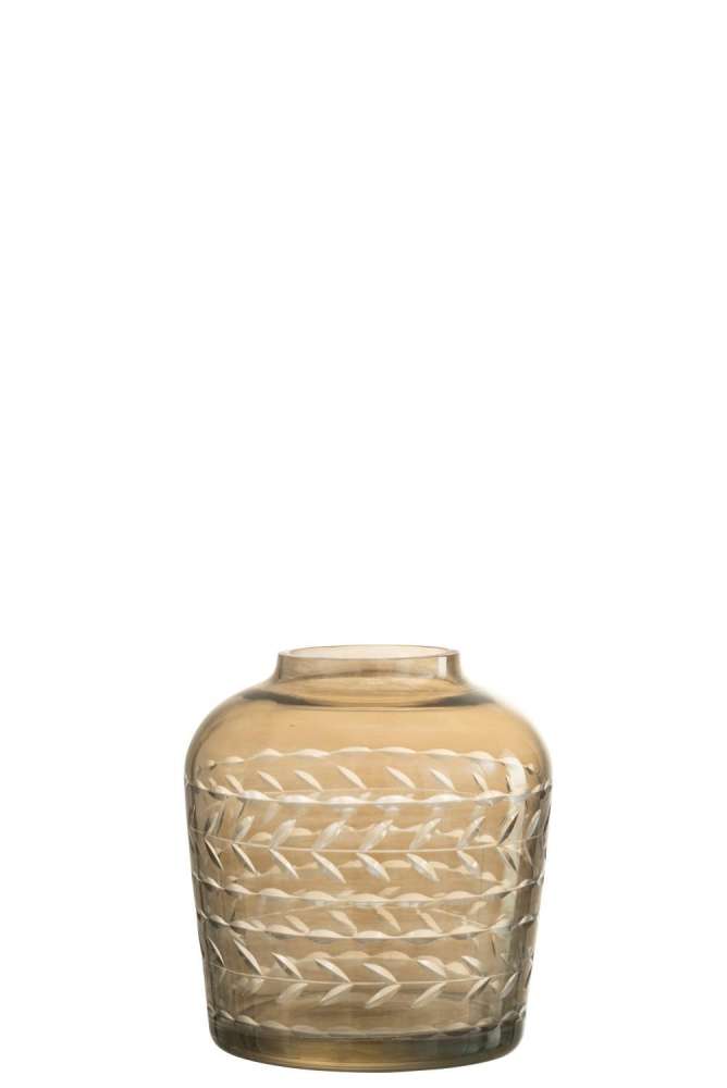 TEALIGHT HOLDER TWIG ROUND GLASS SMOKE