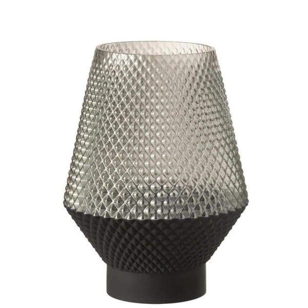 VASE PATTERN GLASS GREY SMALL