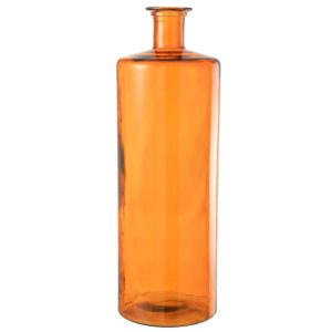 VASE WIDE GLASS ORANGE LARGE