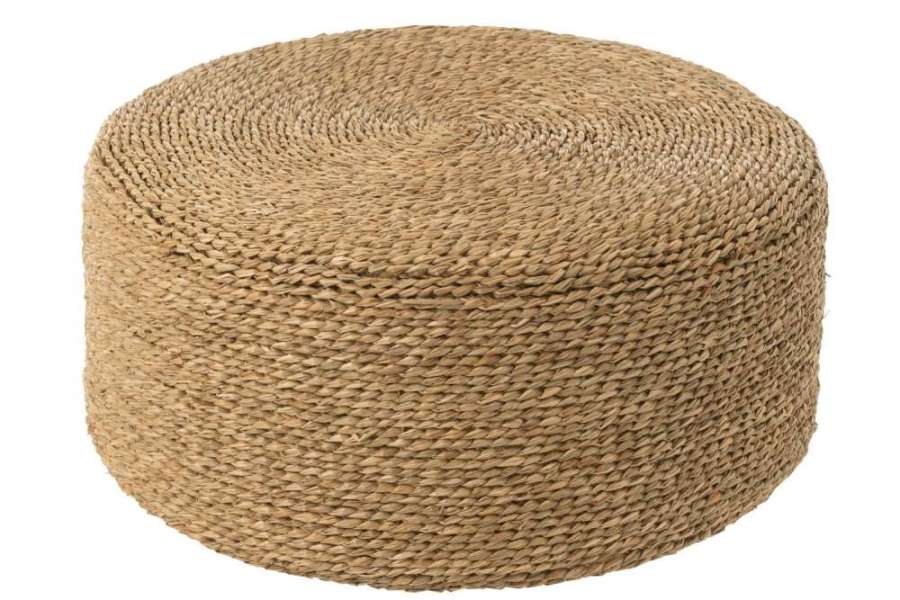 POUF ROUND SEAGRASS NATURAL