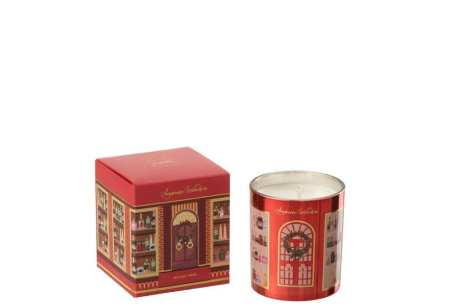 SCENTED CANDLE SURPRISE WINDOW WAX CORAL RED/MULTICOLORED